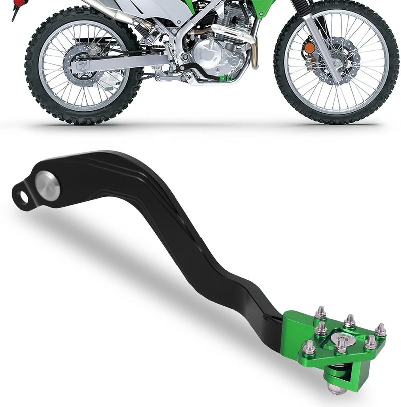 BAOUFF Rear Brake Pedal for KLX 230,CNC Aluminum Foldable Dirt Bike Foot Brake Lever for KLX230 21-25/KLX230R 21-25/KLX230SM 23-25/KLX230RS 21-24/KLX230S 22-23/KLX230S ABS 22-23-Green - Image 1